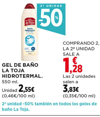Hipercor Gel de Baño La Toja Hidrotermal oferta