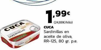 Supermercados Lupa Cuca sardinillas en aceite de oliva rr-125 oferta