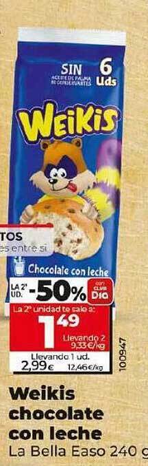 Dia Weikis chocolate con leche la bella easo oferta