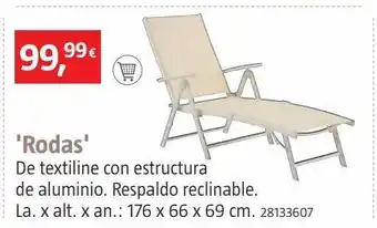 Bauhaus Tumbona rodas alu/textiline sunfun oferta