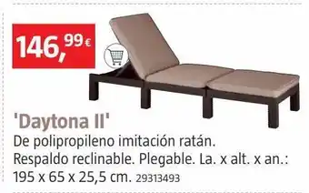 Bauhaus Tumbona daytona ii marrón 195x65x22cm oferta