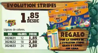 Folder Bic Evolution Stripes Lápices De Colores oferta
