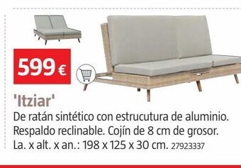 Bauhaus Tumbona doble itziarratán 198x125x30cm oferta