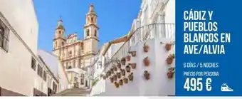 Carrefour Viajes Cádiz y pueblos blancos en ave/alvia 6 días / 5 noches precio por persona 495 € oferta