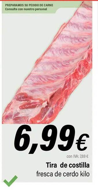 Cash Ifa Tira de costilla fresca de cerdo oferta