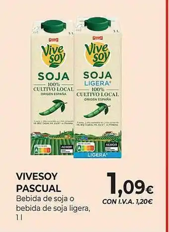 CashDiplo Vivesoy pascual bebida de soja o bebidas de soja ligera oferta