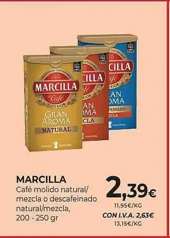CashDiplo Marcilla café molido natural mezcla o descafeinado natural mezcla oferta