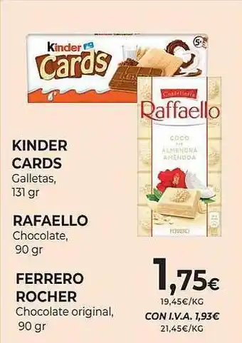 CashDiplo Kinder cards galletas rafaello chocolate ferrero rocher chocolate original oferta