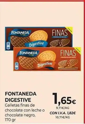 CashDiplo Fontaneda digestive galletas finas de chocolate con leche o chocolate negro oferta