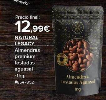 Costco Natural legacy almendras premium tostadas aguasal oferta