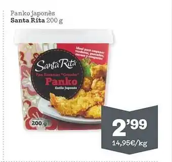Sorli Panko japonès santa rita oferta