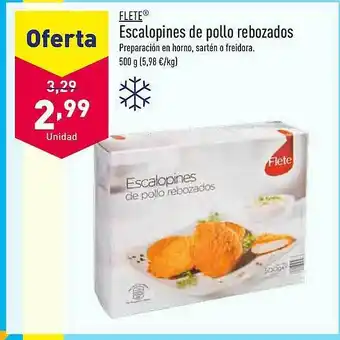 ALDI Flete escalopines de pollo rebozados oferta