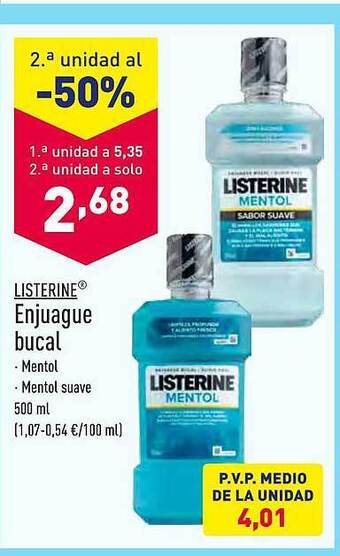ALDI Listerine enjuague bucal oferta