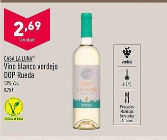 ALDI Casa la luna vino blanco verdejo dop rueda oferta