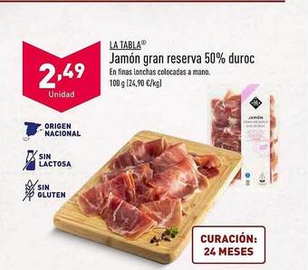 ALDI La tabla jamón gran reserva 50% duroc oferta