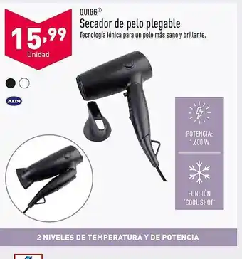 ALDI Quigg secador de pelo plegable oferta