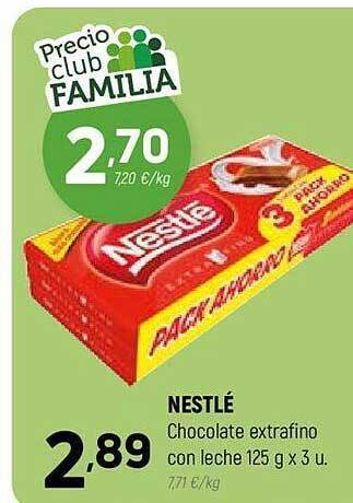 Coviran Nestlé chocolate extrafino con leche oferta