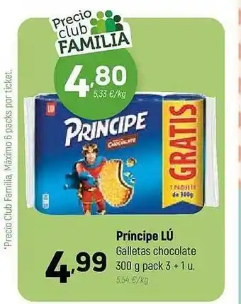 Coviran Príncipe lú galletas chocolate pack 3 + 1 oferta