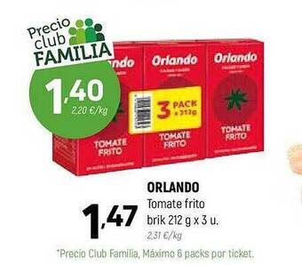 Coviran Orlando tomate frito brik oferta