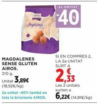 Hipercor Magdalenes sense gluten airos oferta