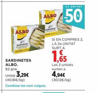 Hipercor 2a unitat -50% sardinetes albo oferta