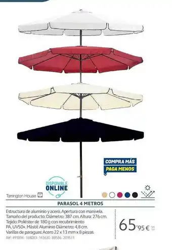 Makro Parasol 4 metros oferta