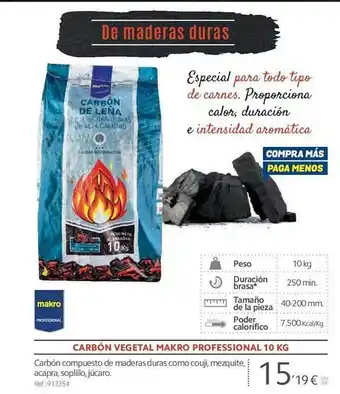 Makro Carbón vegetal makro professional 10 kg oferta