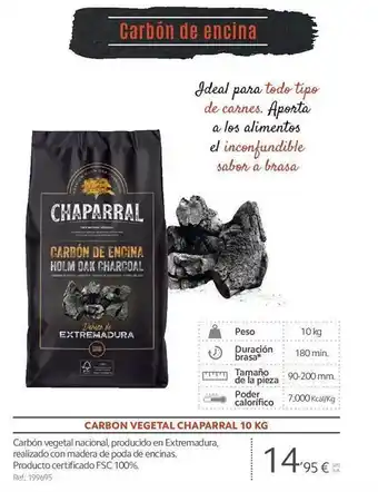Makro Carbon vegetal chaparral 10kg oferta