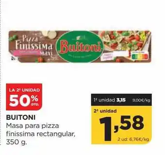 Alimerka La 2a unidad 50% dto buitoni masa para pizza finissima rectangular oferta
