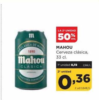 Alimerka La 2a unidad 50% dto mahou cerveza clásica oferta