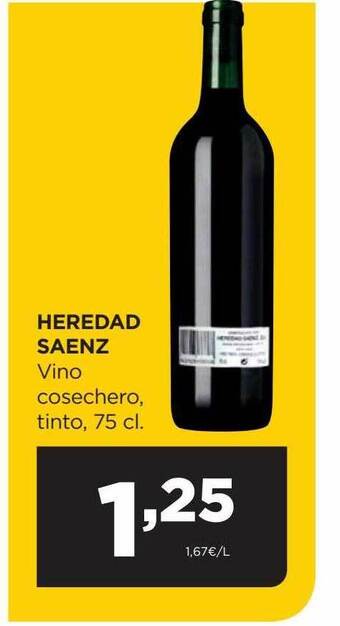 Alimerka Heredad saenz vino cosechero tinto oferta