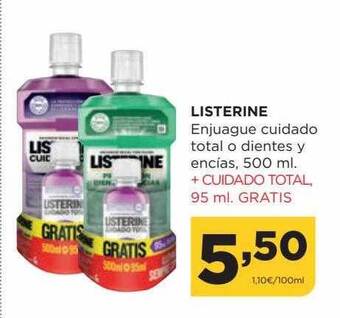Alimerka Listerine enjuague cuidado total o dientes y encias oferta
