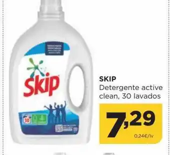 Alimerka Skip detergente active clean, 30 lavados oferta