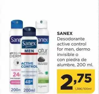 Alimerka Sanex desodorante active control for men, dermo invisible o con piedra de alumbre oferta