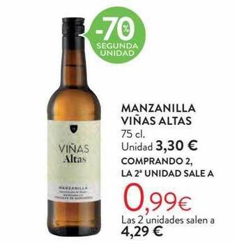 Hipercor -70% segunda unidad manzanilla viñas altas oferta