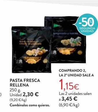 Hipercor -50% segunda unidad pasta fresca rellena oferta