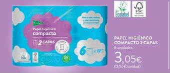 Hipercor Papel higiénico compacto 2 capas oferta