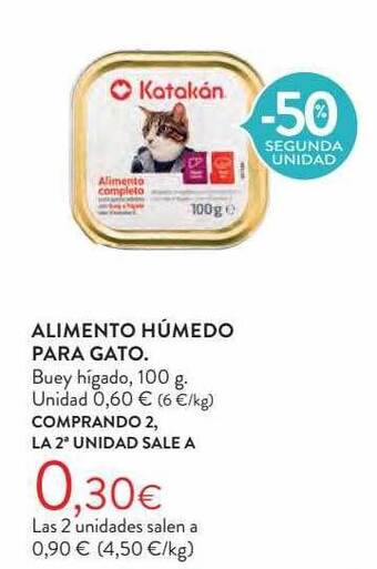 Hipercor -50% segunda unidad alimento húmedo para gato oferta