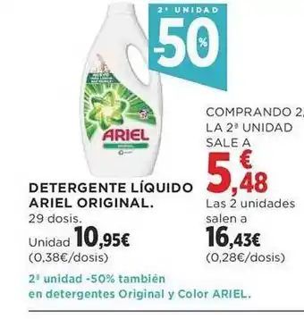 Supercor 2a unidad -50% detergente liquido ariel original oferta