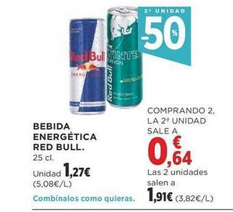 Supercor 2a unidad -50% bebida energética red bull oferta