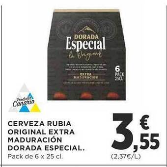 Supercor Cerveza rubia original extra maduración dorada especial oferta