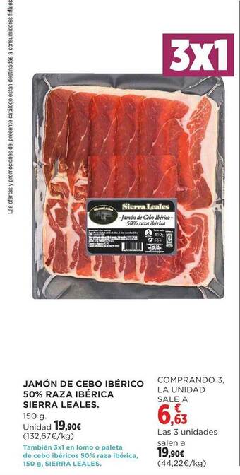Supercor Jamón de cebo ibérico 50% raza ibérica sierra leales oferta