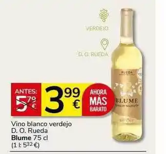 Supermercados Charter Vino blanco verdejo d.o. rueda blume oferta