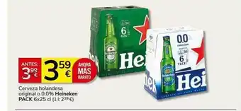 Supermercados Charter Cerveza holandesa original o 0.0% heineken oferta