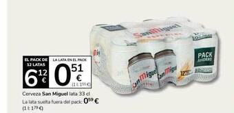 Supermercados Charter Cerveza san miguel oferta