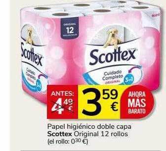 Supermercados Charter Papel higiénico doble capa scottex original oferta