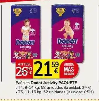 Supermercados Charter Pañales dodot activity oferta