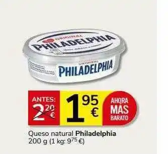 Supermercados Charter Queso natural philadelphia oferta