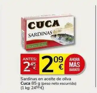 Supermercados Charter Sardinas en aceite de oliva cuca oferta