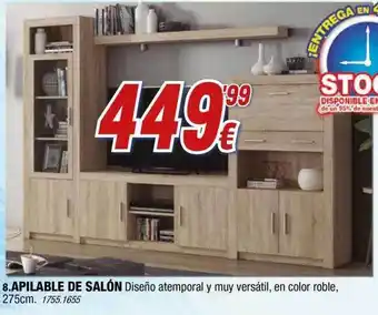 Rapimueble Apilable de salmón diseño aemporal y muy versátil, en color roble, 275cm oferta